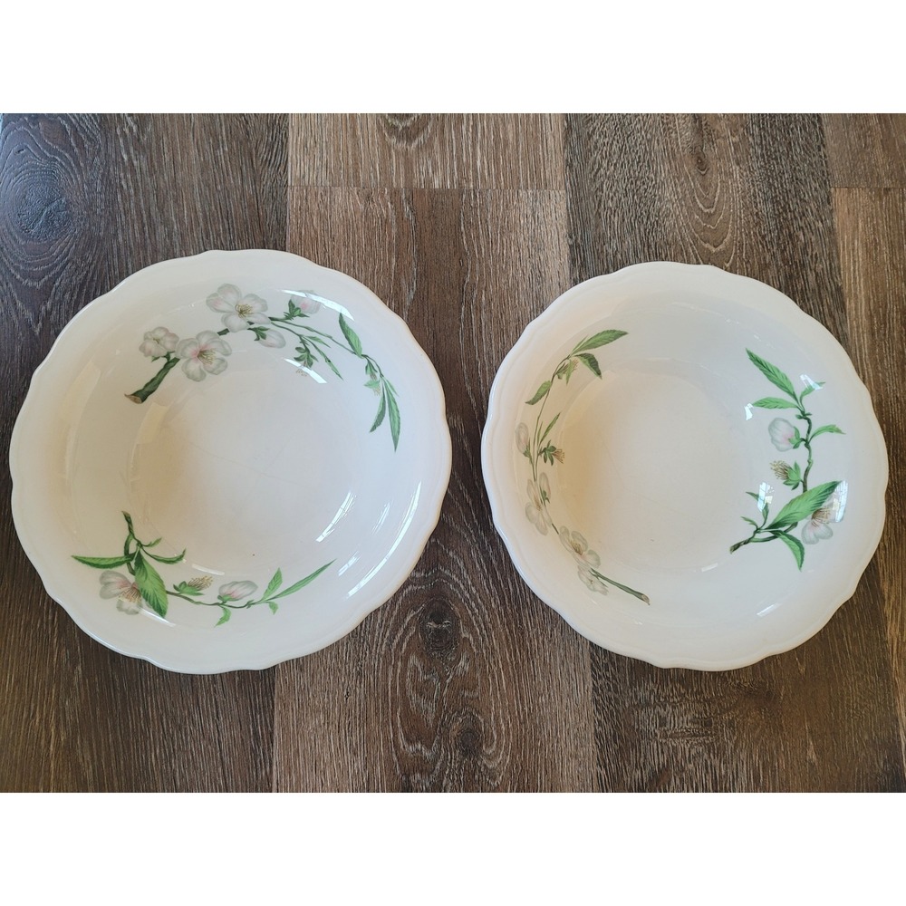 Vintage Syracuse China Bowls Apple Blossom Park Lane Mid-Century Modern Set of 2